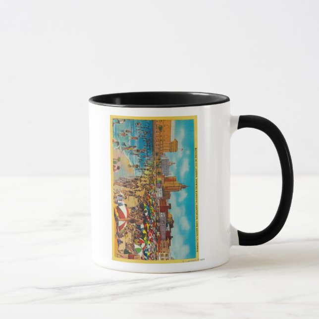 Taza Bañarse en la laguna, en Long Beach (Derecha)