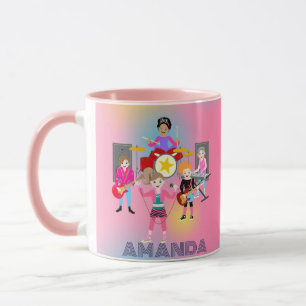 Taza Banda de chicas de música retro Birthday Party