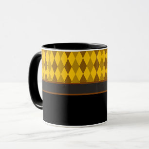 Taza Banda marrón/negra de la impresión del diamante
