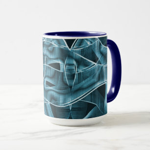 Taza Banda superpuesta curvada azul resaltada por el re