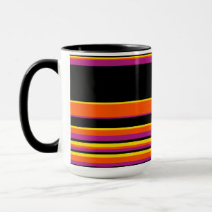 Taza Bandas complejas: negro, rosa, Naranja y amarillo