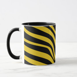 Taza Bandas de cebra audaces en amarillo y negro
