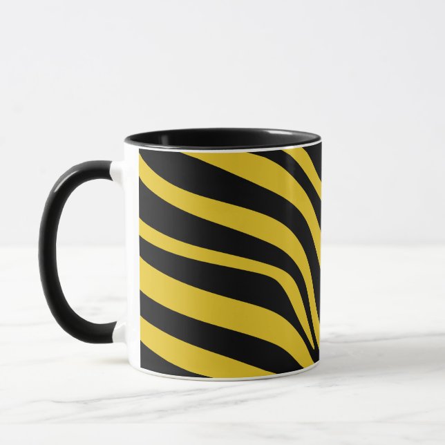 Taza Bandas de cebra audaces en amarillo y negro (Izquierda)