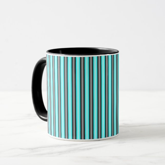 Taza Bandas de efecto Metalizado moderno Neon Blue y Bl (Anverso izquierdo)