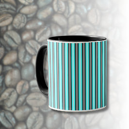 Taza Bandas de efecto Metalizado moderno Neon Blue y Bl
