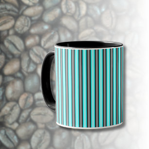 Taza Bandas de efecto Metalizado moderno Neon Blue y Bl