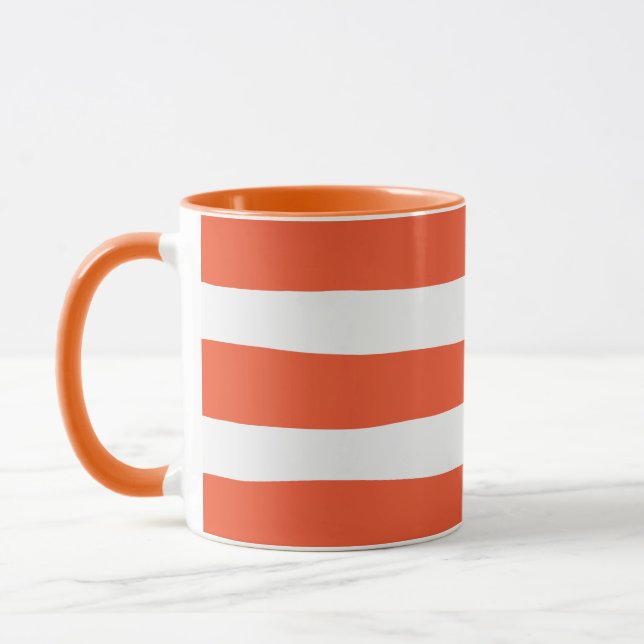Taza Bandas desiguales - Naranja y blanco (Izquierda)