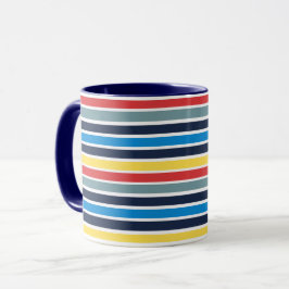 Taza Bandas horizontales multicolores luminosas.