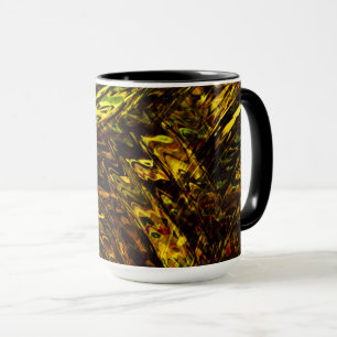 Taza Bandas redondeadas abstractas en verde dorado y má