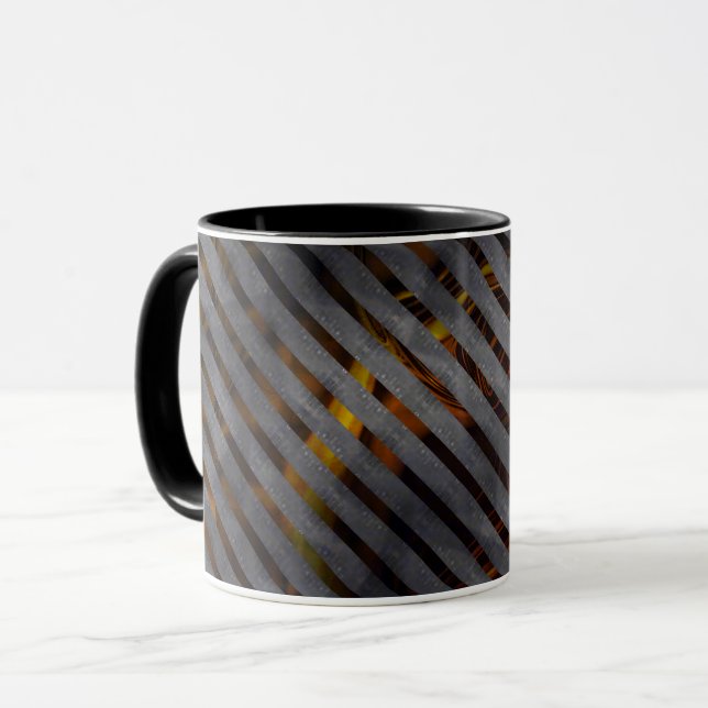 Taza Bandas transversales grises, cintas de carbono, ro (Anverso izquierdo)