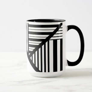 Taza Bandas triangulares en blanco y negro