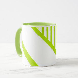 Taza Bandas triangulares en blanco y verde limón