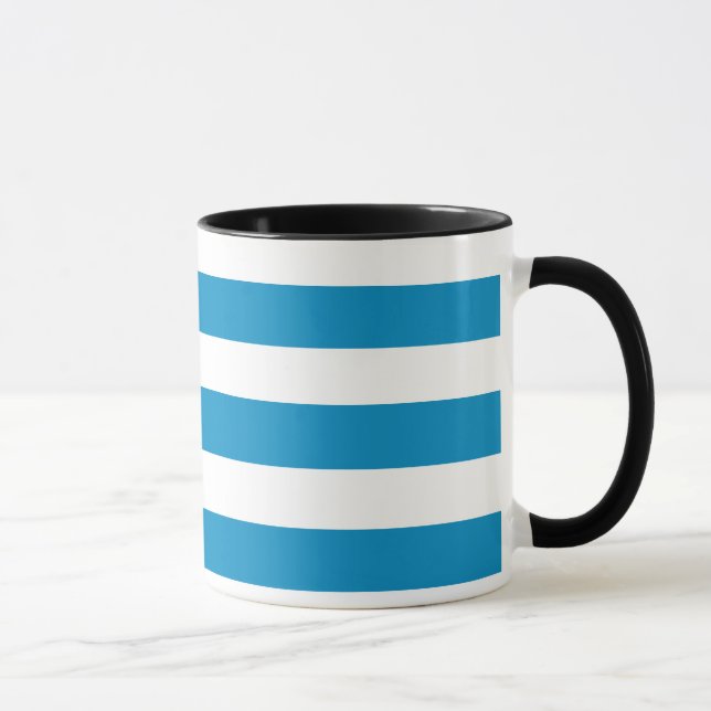 Taza Bandejas de tumbonas azules y blancas (Derecha)