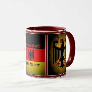 Taza Bandera alemana, águila negra, imprimente de piel