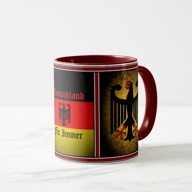 Taza Bandera alemana, águila negra, imprimente de piel  (Anverso derecho)