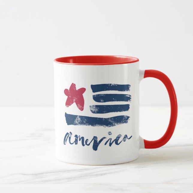 Taza Bandera americana Paintstrokes (Derecha)