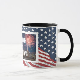 Taza Bandera Americana Personalizada con Efecto de Dete