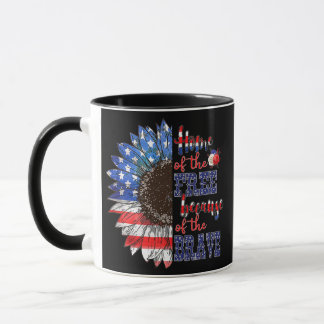 Taza Bandera Americana Sunflower Patriótico 4 de julio