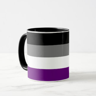 Taza Bandera arco iris del orgullo asexual [ As | Demi 
