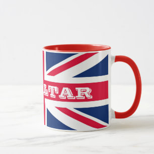 Taza Bandera británica con el texto intrépido de