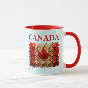 Taza Bandera canadiense de la hoja de arce de otoño