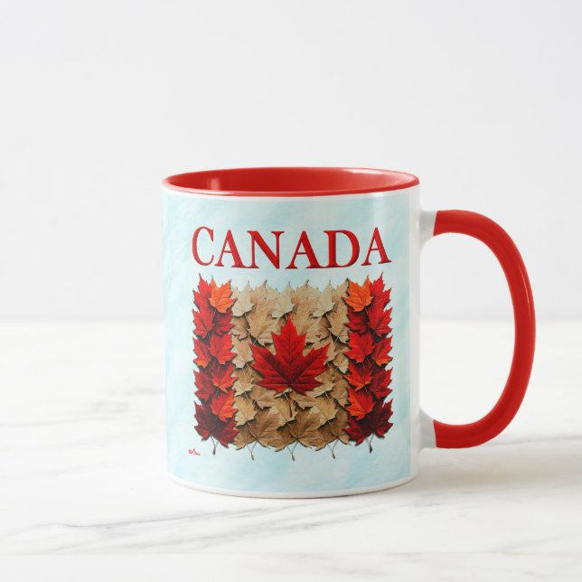 Taza Bandera canadiense de la hoja de arce de otoño (Derecha)