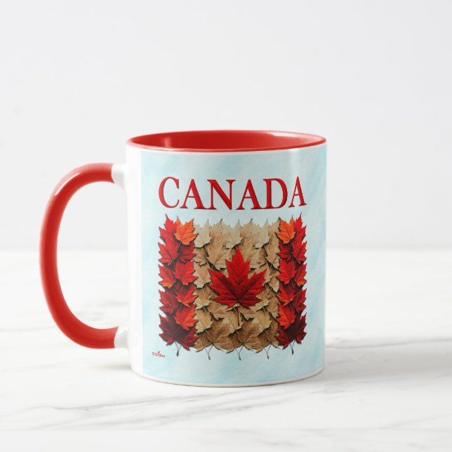 Taza Bandera canadiense de la hoja de arce de otoño (Izquierda)