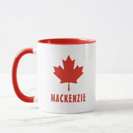 Taza Bandera canadiense Red Maple Leaf Canada Day Name