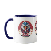 Bandera de águila estadounidense cerámica Mug