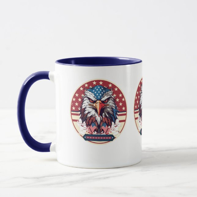Taza Bandera de águila estadounidense cerámica Mug (Izquierda)