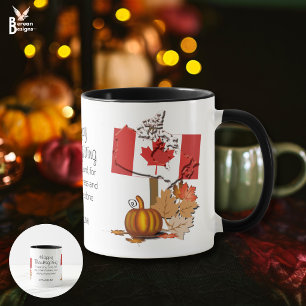 Taza Bandera de Canadá FELIZ DÍA DE ACCIÓN DE GRACIAS