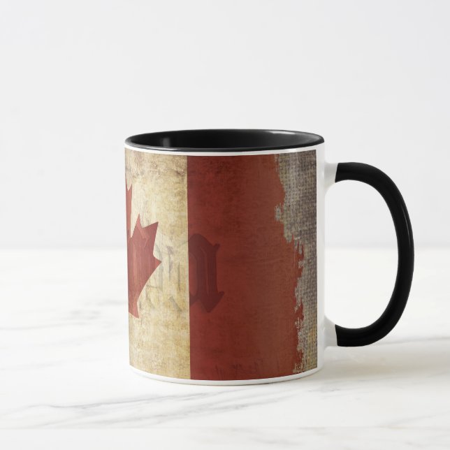 Taza Bandera de Canadá / Grunge... (Derecha)