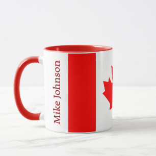 Taza Bandera de Canadá Patriótica Hoja de Arce Personal