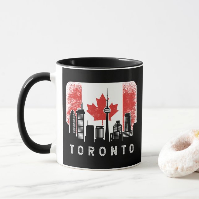 Taza Bandera de cosecha de la línea aérea canadiense de (Con donut)