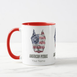 Taza Bandera de cosecha estadounidense Pitbull Terrier 