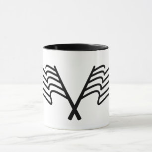 Taza Bandera de deporte de carreras mínima ondeando