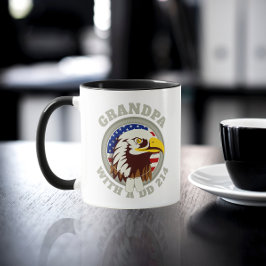 Taza Bandera de Eagle Emblem USA | Abuelo DD 214 Negro