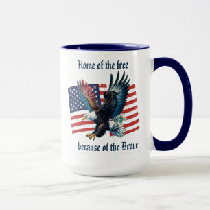 Taza "Bandera de EE. UU. con Águila" Personalizable