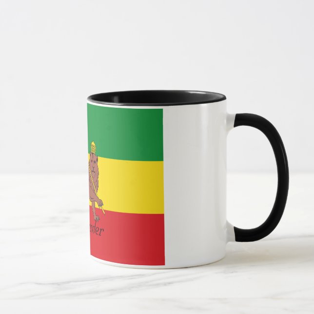 Taza Bandera de encargo de Rastafarian del león de (Derecha)