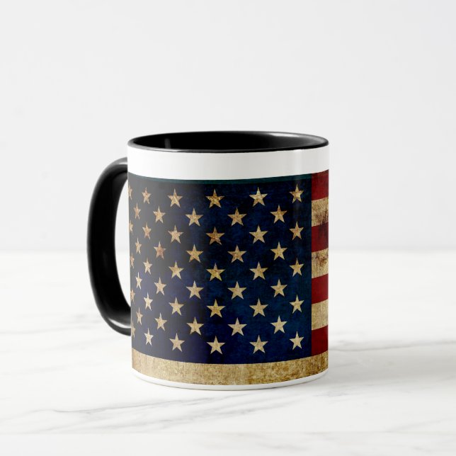 Taza Bandera de Estados Unidos / Grunge (Anverso izquierdo)