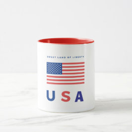 Taza Bandera de Estados Unidos "Tierra dulce de la libe