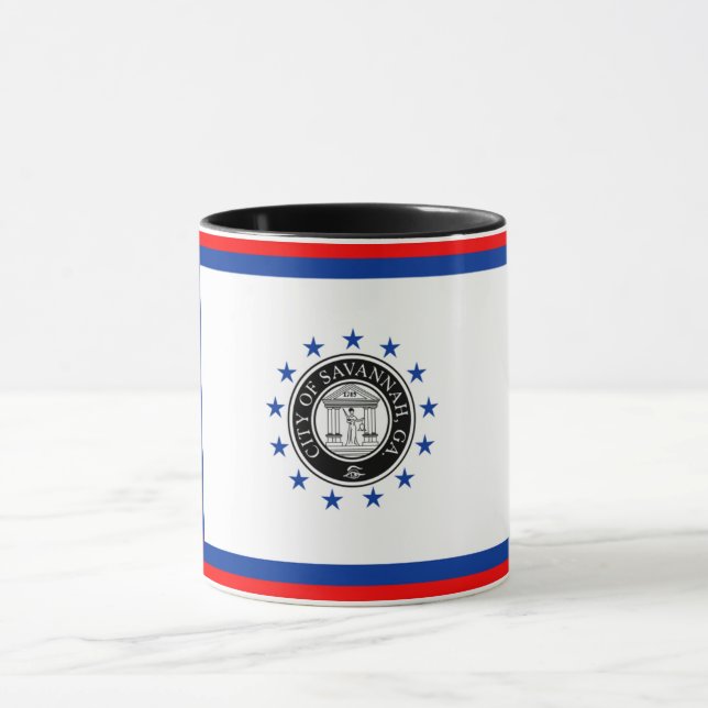Taza Bandera de la ciudad de Savannah (Centro)