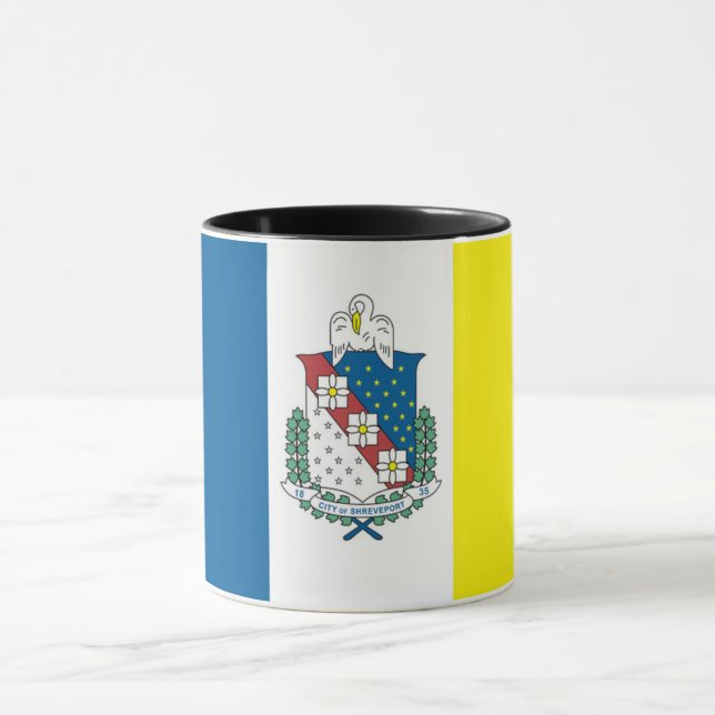 Taza Bandera de la ciudad de Shreveport (Luisiana) (Centro)