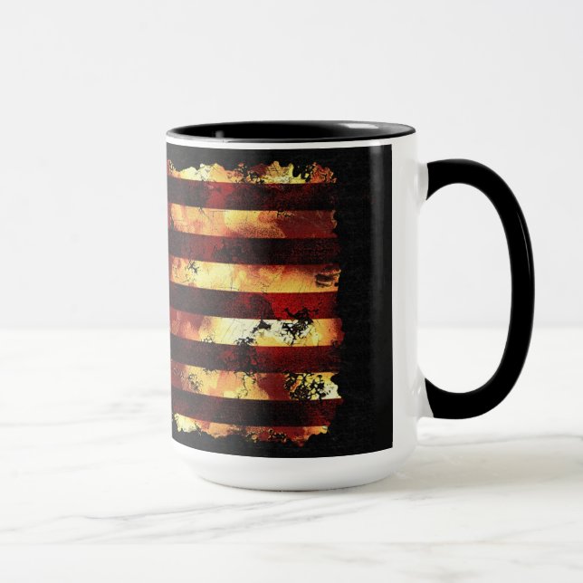 Taza Bandera de la Unión, guerra civil, estrellas y fra (Derecha)