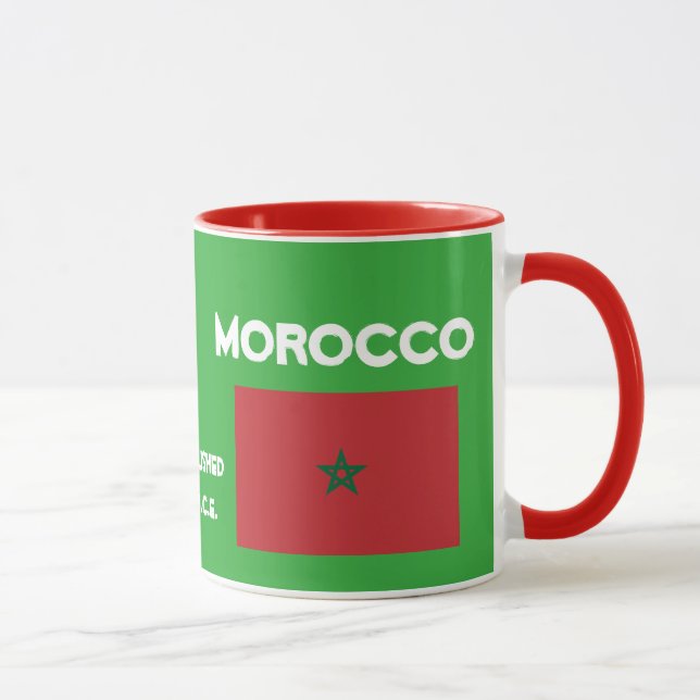 Taza Bandera de Marruecos Tánger Mug personalizable (Derecha)