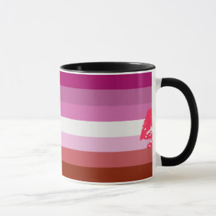 Taza Bandera de orgullo lesbiana de labial