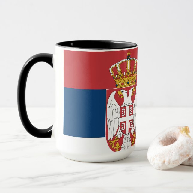 Taza Bandera de Serbia (Con donut)
