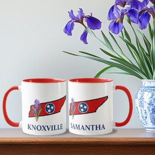 Taza Bandera de Tennessee con Personalizado Iris de flo