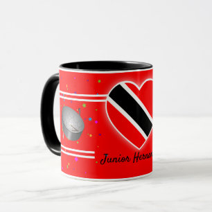 Taza Bandera de Trinidad y Tobago y Steelpan (Tu Nombre
