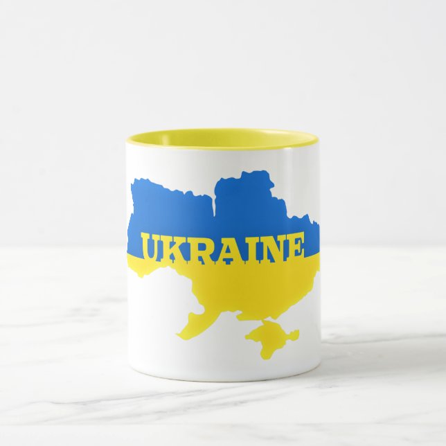 Taza Bandera de Ucrania Mapa del café Mug - Libertad (Centro)